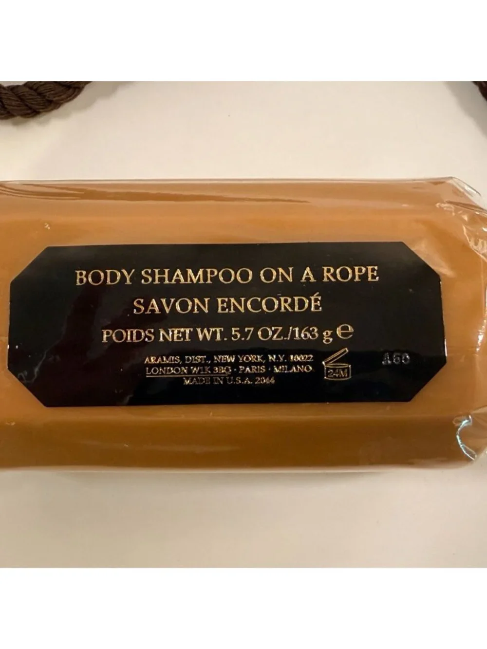 Vintage Aramis Body Shampoo Soap on a Rope Bar Soap New 5.7oz